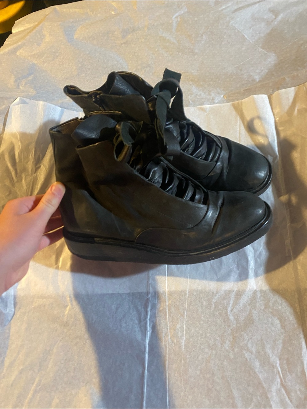 Women’s Moma Black High-Top Leather Sneakers